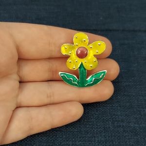 Yellow Flower Pin Pendent